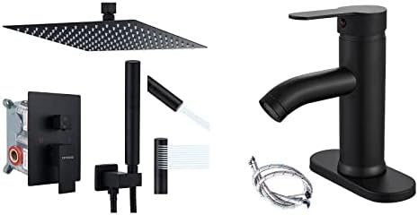 Ceiling-Mount Ferberized Touch-On Faucet Matte Black 12 Square Head