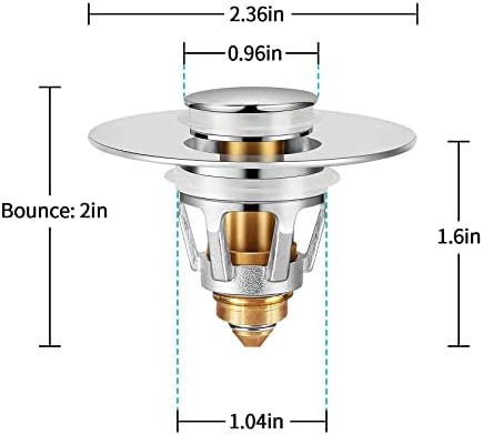 Universal Stainless Steel Sink Stopper with Hair Catcher