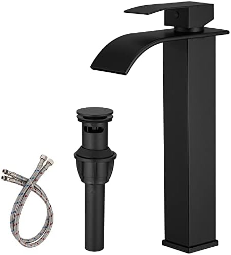 BWE Touch On Faucet Black Vessel Sink Single Handle Single Hole