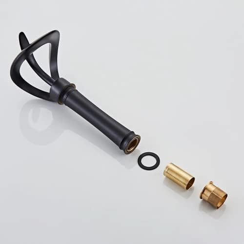 Lovedima Elegant Tall Waterfall Faucet Single Handle Solid Brass Black
