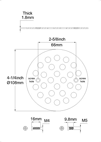 4-14 Stainless Steel Shower Drain Cover