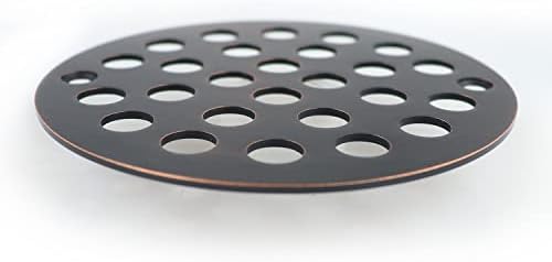4-Inch Screw-In Round Shower Drain Cover with Screws Oil Rubbed Bronze