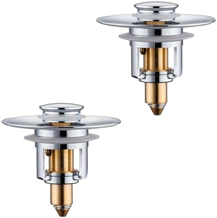 Sturdy Chrome Silver Sink Stopper 2-Pack forHOME use