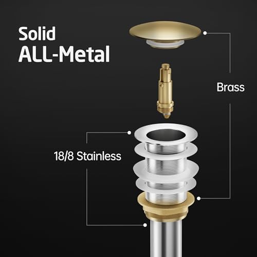 KES Pop Up Drain Stopper Oil Rubbed Bronze Bathroom Sink Drain No Overflow