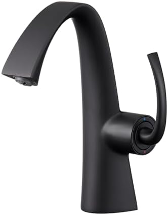 Curved Single-Handle Bathroom Faucet Matte Black