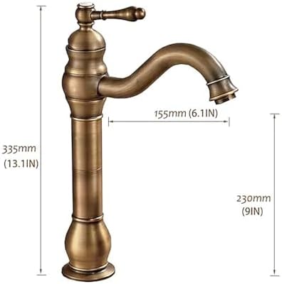 Antique Brass Faucet 1pk Touch with 360 Swivel by KWQKEM