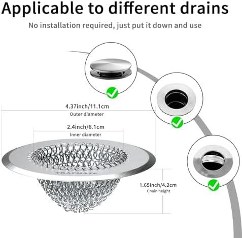 2-Piece Bathroom Sink Bathtub Drain Strainer Catcher