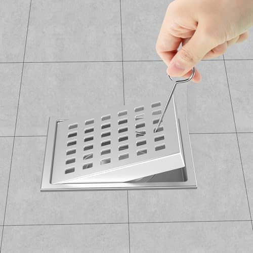 EXF Square 4-38 Chrome Stainless Steel Shower Drain Kit
