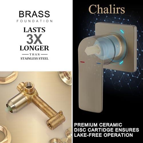 Wall-Mounted Bathroom Faucet Gold Finish