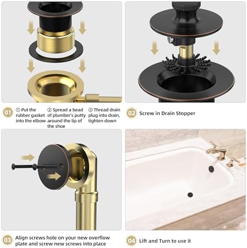 Oil Rubbed Bronze bathtub drain with hair catcher
