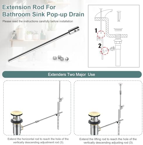 Extend 664-inch drain rod for bathroom sinklavatory