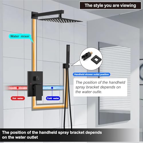 MidanyaRain Shower System with Hand Sprayer