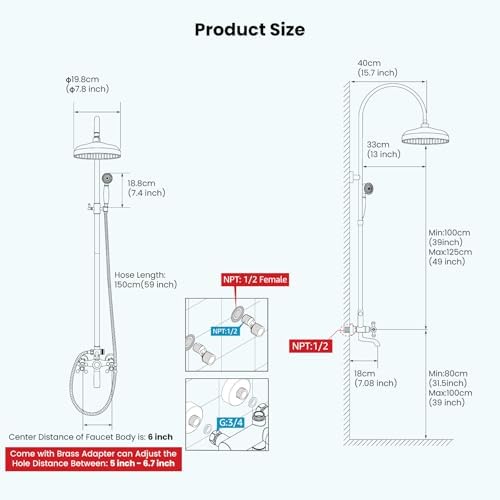 Gotonovo Exposed Bathroom Shower System
