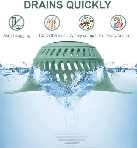TAPPOP Draining Hair Catcher - Silicone Foldable Drain Protector for Bathrooms