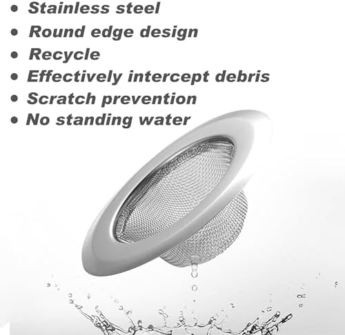 10 Pcs Stainless Steel Kitchen Sink Strainer with Wide Rim