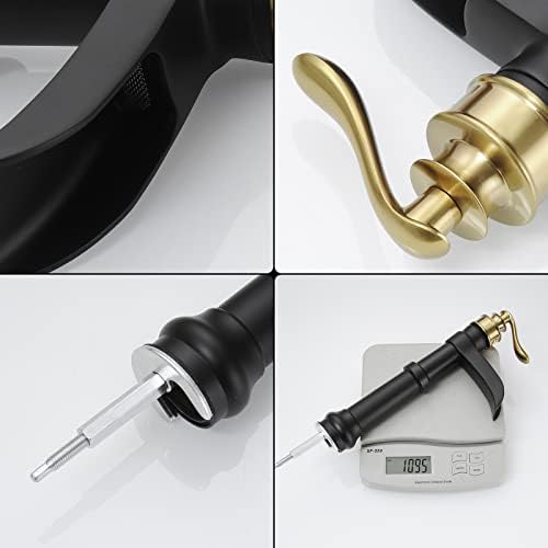 BWE Vessel Sink Faucet - Black and Gold Waterfall Bathroom Faucet with Single Handle