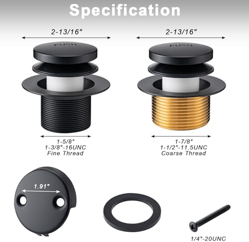 BOOMIBOO bathtub drain kit with two-hole overflow faceplate
