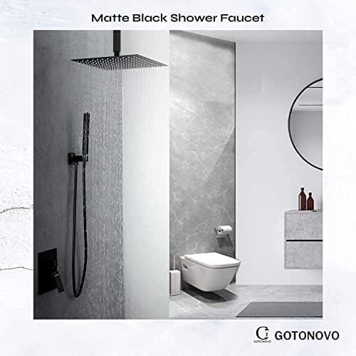 Ceiling-Mount Ferberized Touch-On Faucet Matte Black 12 Square Head