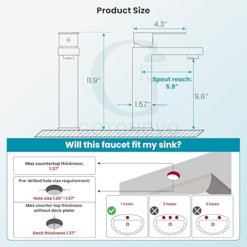 Vessel Sink Faucet Tall Bathroom Faucet with Modern Design