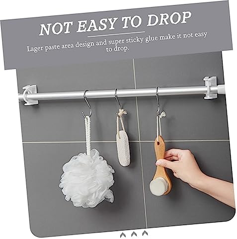 Adhesive No-Drill Shower Curtain Rod Holders 2PCS