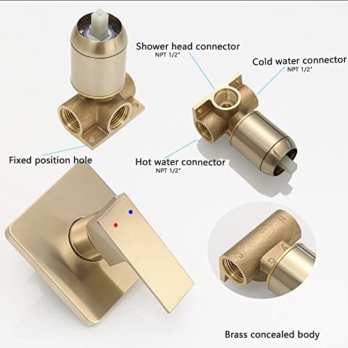 Luxury Brushed Gold Shower Faucet Set