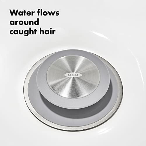 Powerful OXO Good Grips Stainless Steel Hair Catch Drain Protector