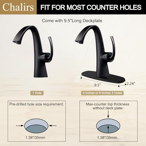 Curved Single-Handle Bathroom Faucet Matte Black