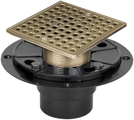 Champagne Bronze Low-Profile Shower Drain Kit