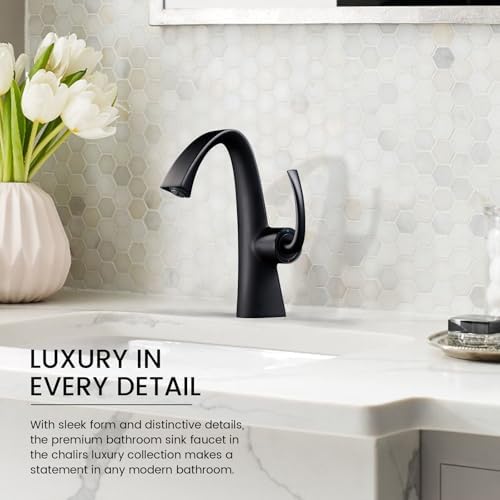 Curved Single-Handle Bathroom Faucet Matte Black