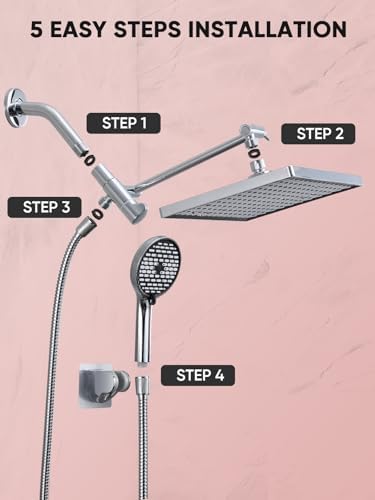 Cobbe 118-inch 6 Mode Handheld Rain shower head with Adjustable Arm