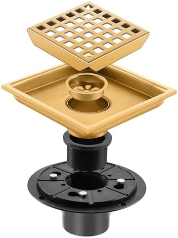 Bawojihui Square stainless steel 4-inch shower floor drain with flange