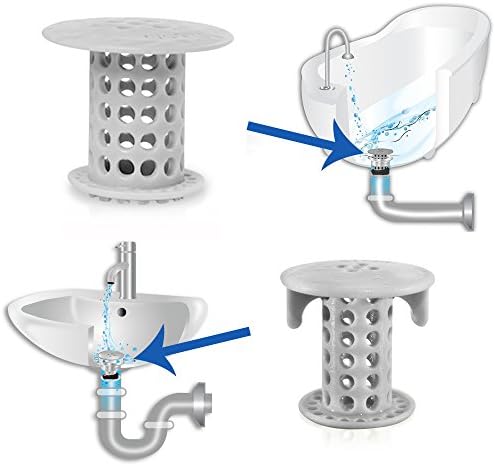 TubShroom Drain Protector Hair Catcher Sink Bathtub Strainer Gray