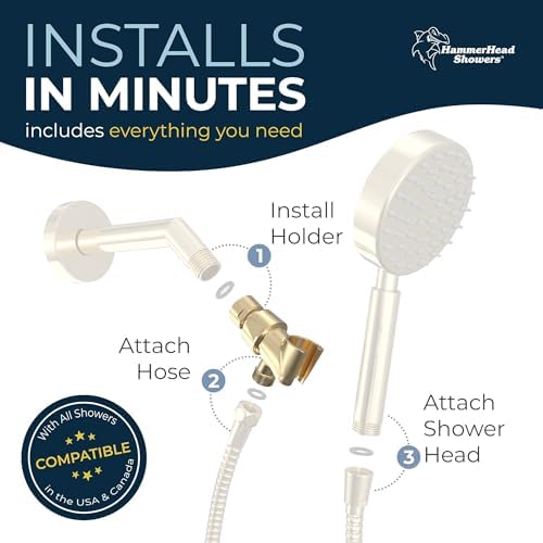 HammerHead Showers Durable Adjustable Handheld Shower Holder