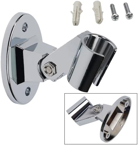 Chrome Finish Adjustable Wall-Mounted Shower Bracket for Bathroom Use