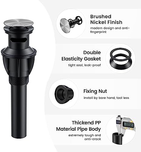 Quick Drain Bathroom Sink with Overflow PP Material Easy Installation