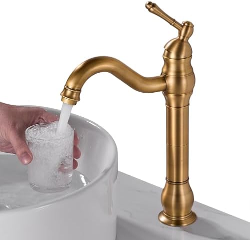 Antique Brass Faucet 1pk Touch with 360 Swivel by KWQKEM