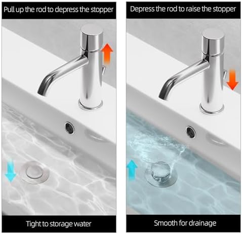 Calvana 2-Pack Bathroom Sink Pop-Up Stoppers - Chrome Finish