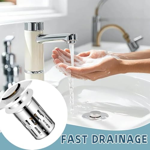 2025 New Universal Pop-Up Sink Stopper with Hair Catcher