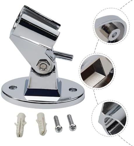 Chrome Finish Adjustable Wall-Mounted Shower Bracket for Bathroom Use