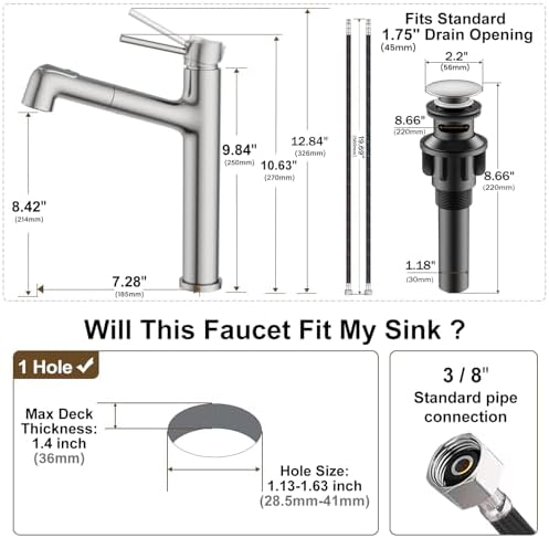 Vessel Sink Faucet for Bathrooms Hurran Tall Bathroom Faucets with Features