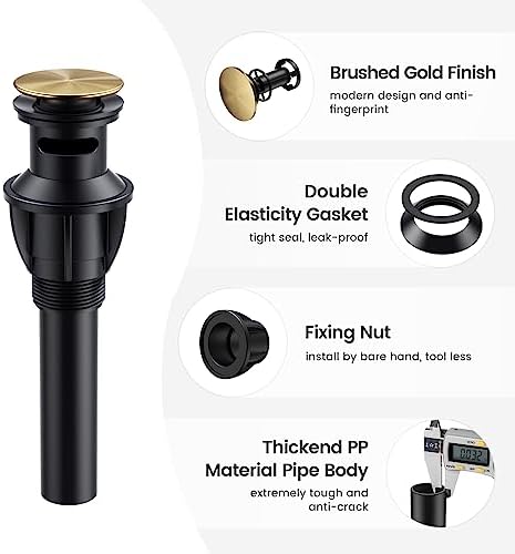 Rugged Yet Smooth Bathroom Sink Drain with Overflow Hurran