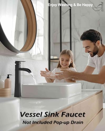 HOIGY Black Tall Faucet Pressure-Reduction Matte Black