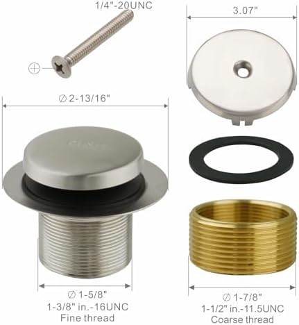 Welsan Brushed Nickel Bathtub Drain Trim Set