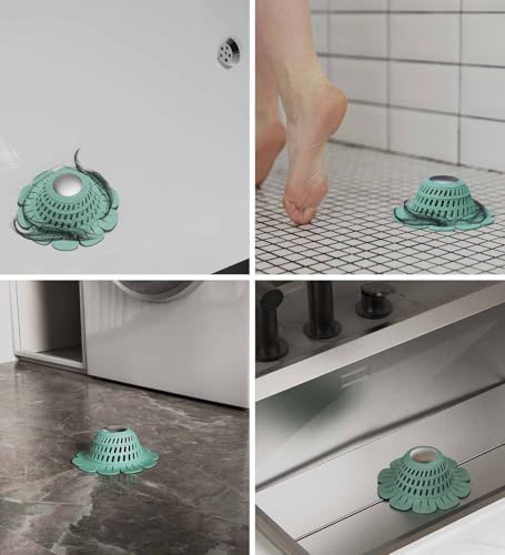 TAPPOP Draining Hair Catcher - Silicone Foldable Drain Protector for Bathrooms