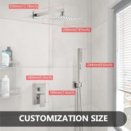 Wall-Mounted 2-in-1 Rain Shower Head Sprayer Set