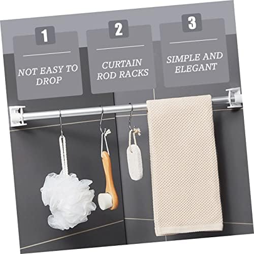 Adhesive No-Drill Shower Curtain Rod Holders 2PCS