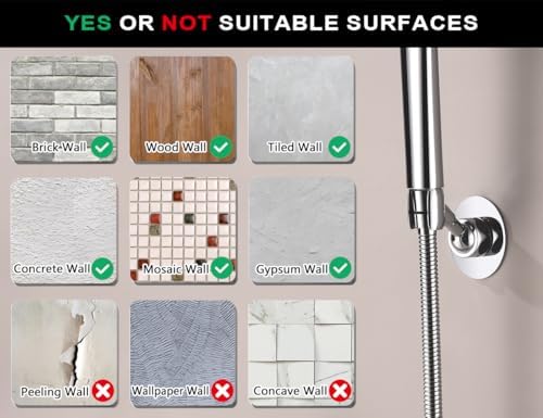 YUNZHIZHAO - All Metal Adjustable 360 Wall Mount Shower Head Bracket