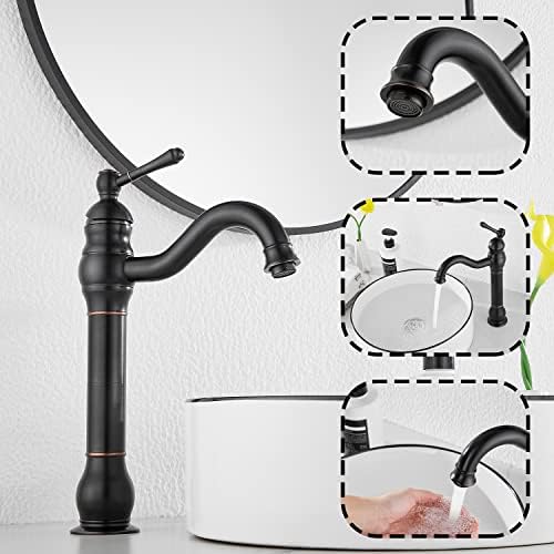 GGStudy 360 Swivel Single Handle One Hole Bathroom Vessel Sink Faucet