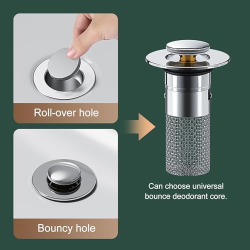 Drain Stopper for Bathroom Sink Anti-Clog Hair Catcher