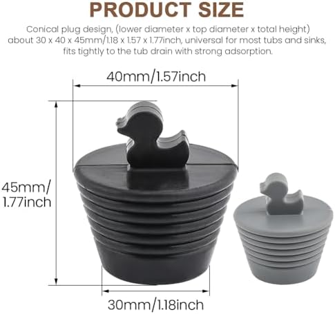 2Pcs Silicone bathtub stopper set with duck handle